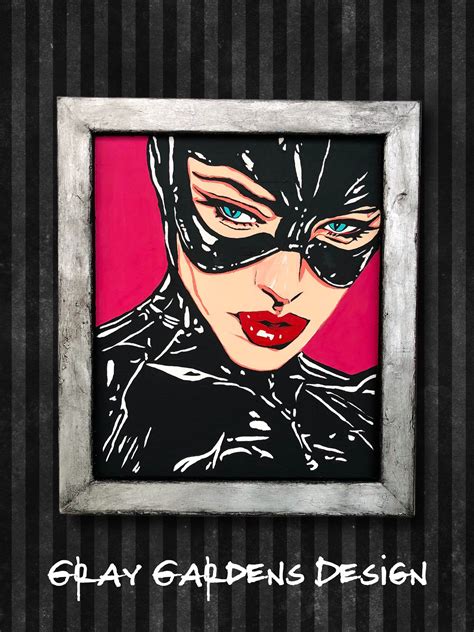 Original Pop Art Catwoman Painting On Canvas Etsy