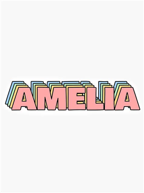Aesthetic Name Amelia Sticker For Sale By Sunnysidesticky Redbubble