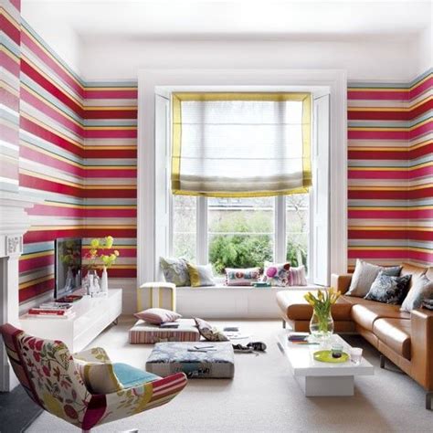 Pin By Kris On Home Decor Striped Wallpaper Living Room Horizontal