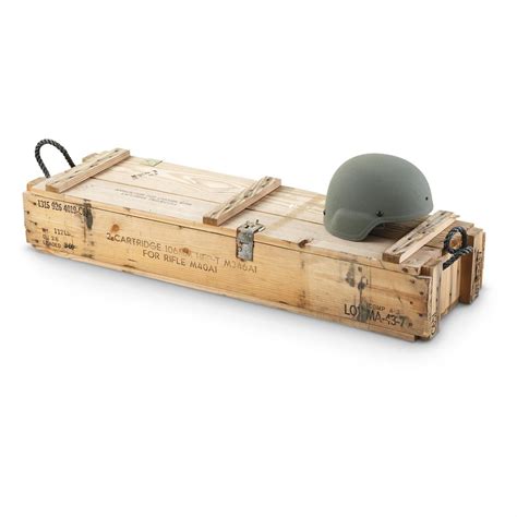 Us Military Surplus Wood Ammo Box With Rope Handles Used Ammo Box