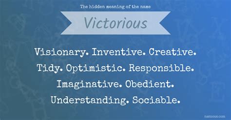 The Hidden Meaning Of The Name Victorious Namious