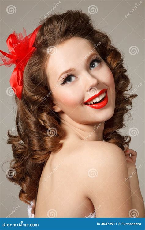 Pin Up Girl Stock Image Image Of Elegance Face Green 30372911