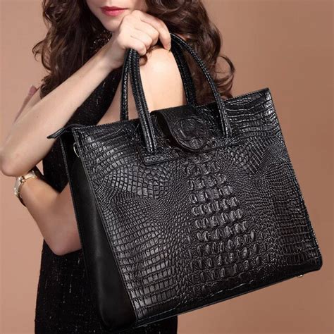 Crocodile Pattern Womens Laptop Bag 2016 New Style Fashion Big