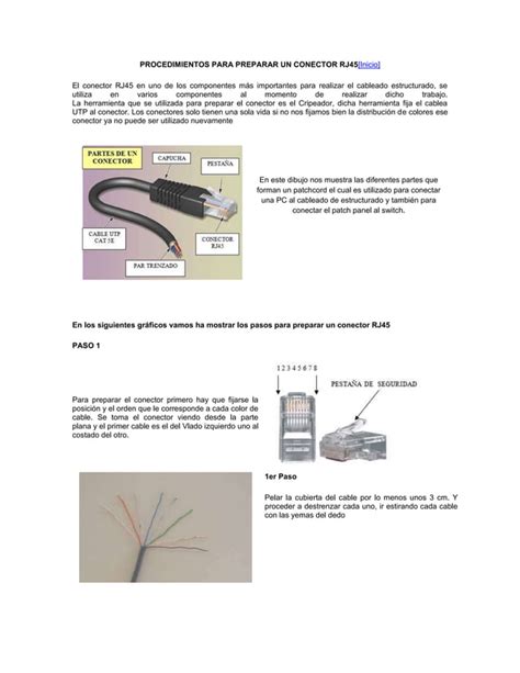 Procedimientos Para Preparar Un Conector Rj45 Pdf