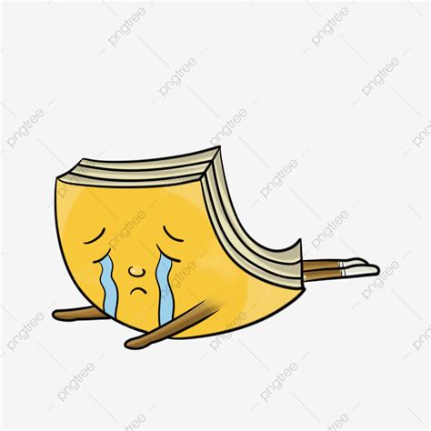 Little Girl Crying White Transparent Crying Little Book Illustration