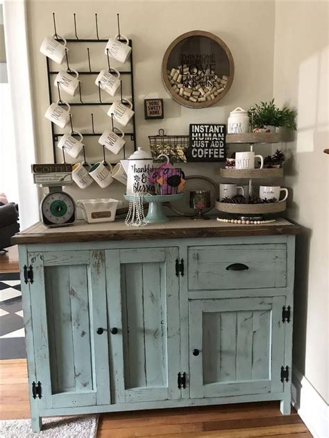 It would be wise to place a coffee bar in your dining room, entertainment room, or home office, too! Amazing vintage coffee bar ideas for the home #coffeebar # ...