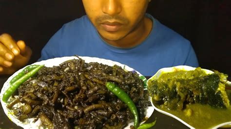 Asmr Eating Black Mutton Boti Fry Spicy Pangash Fish Head Curry
