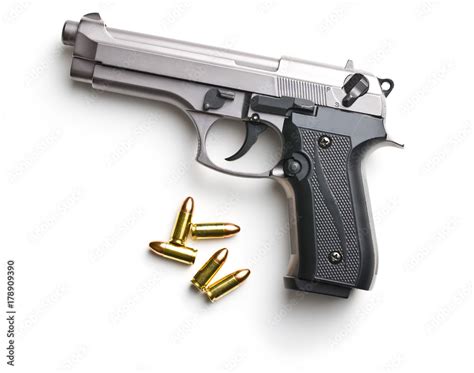 9mm Pistol Bullets And Handgun Stock Photo Adobe Stock