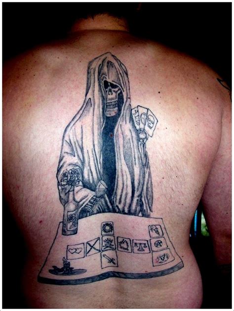 Grim Reaper Death Tattoo On Back For Men