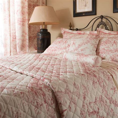 Toile Super King Bedspread Pink Brandalley