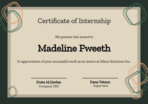 Certificate Of Internship Template Mediamodifier