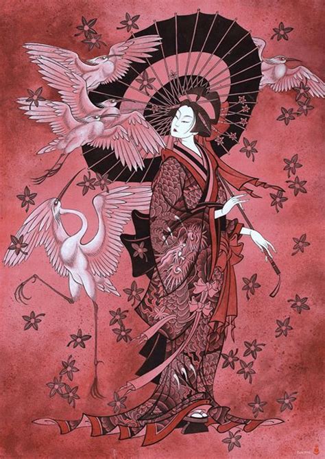 The Art Of Zaya Under The Umbrella 2010 Ink Watercolor Silk Sold