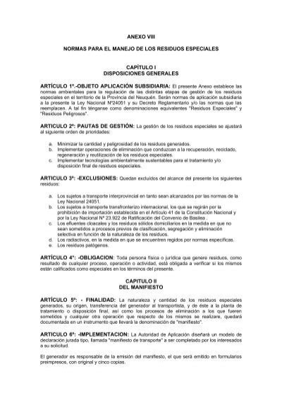 Anexo VIII Version pdf Gobierno de la Provincia de Neuquén