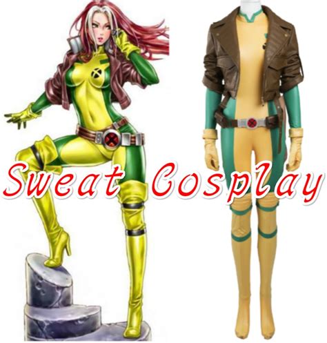 High Quality X Men Rogue Costume Yellow And Green Jumpsuit Catsuit
