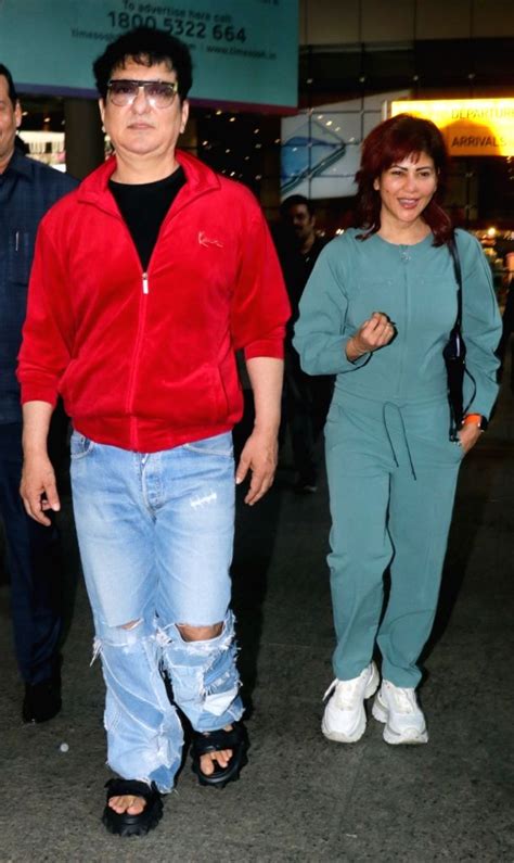 Mumbai Bollywood Film Producer Sajid Nadiadwala With Wife Spotted At The Airport