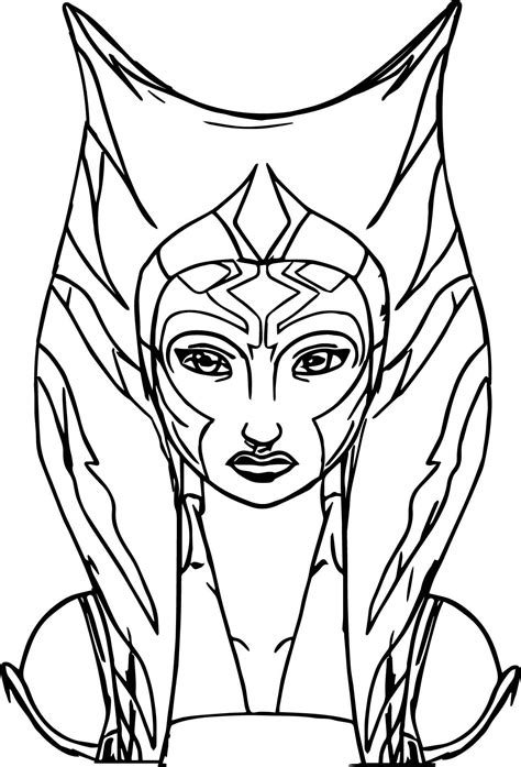 How To Draw Ahsoka Tano Easy Ahsoka Tano Drawing Coloring Pages