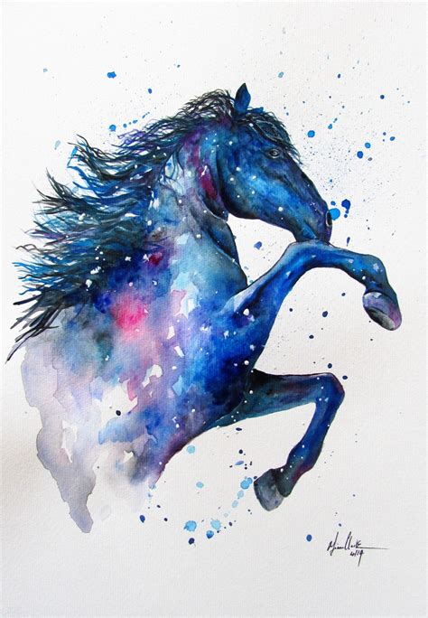 Rearing Horse Watercolourwatercolor Abstract Watercolor