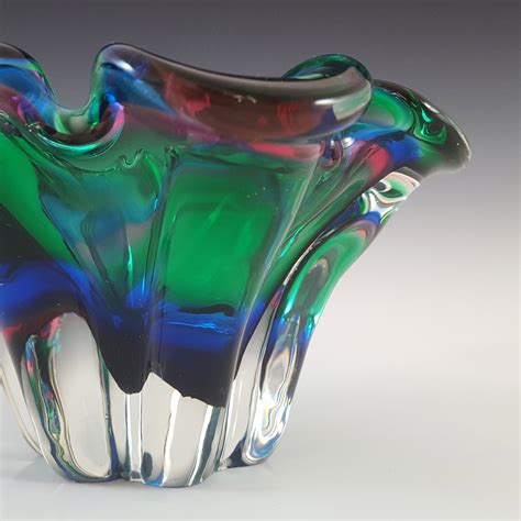 Iwatsu Japanese Multicoloured Cased Glass Retro Bowl Etsy Uk Glass