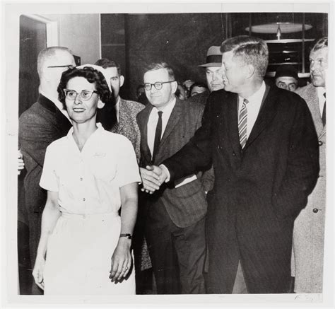 Senator John F Kennedy Receiving Congratulations Upon Arrival At