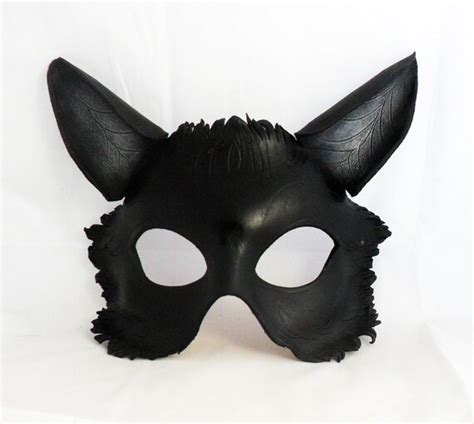 Black Cat Leather Half Mask By Libertiniarts On Etsy