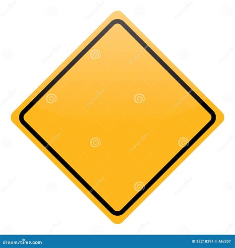 Blank Yellow Warning Sign Isolated Vector Illustration Cartoondealer