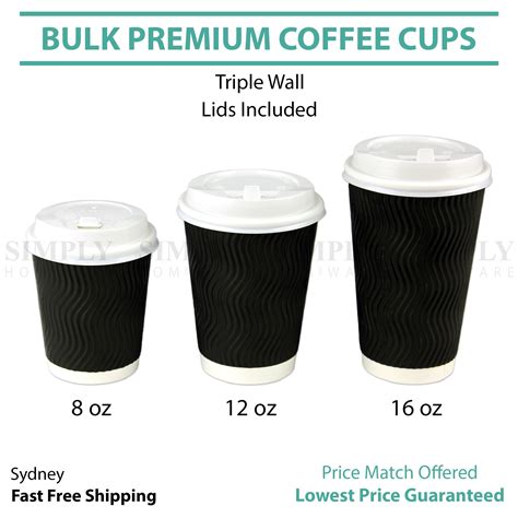 Disposable Coffee Cups 8oz 12oz 16oz Takeaway Paper Double Wall Take