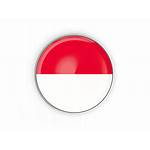 Indonesia Round Flag Button Monaco Frame Metal