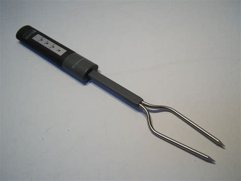 Brookstone Chefs Bbq Fork With Meat Thermometer Ebay