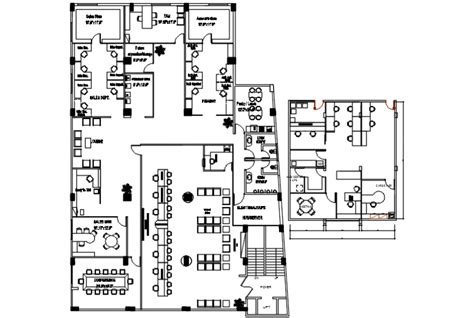 Admin Office Distribution Plan And Cabin Plan Cad Drawing Details Dwg