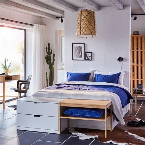 A Bedroom With Beautiful Bamboo Storage Ikea