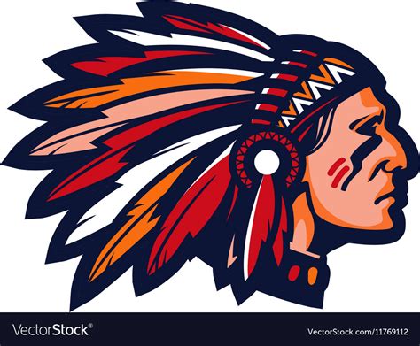 Indian Chief Logo Or Icon Mascot Royalty Free Vector Image
