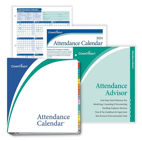 Complyright 2022 Attendance Calendar Kit White Pack Of 50 A1411w16pk50