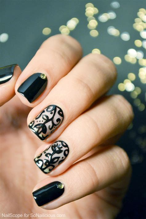 Black nail color looks good today my post is unfolding 20 easy & very simple black nail art designs, supplies and galleries for the beginners. Black Lace Nail Art Tutorial