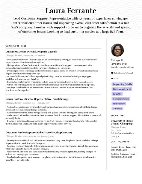 Customer Service Representative Resume Example And Writing Tips For 2021