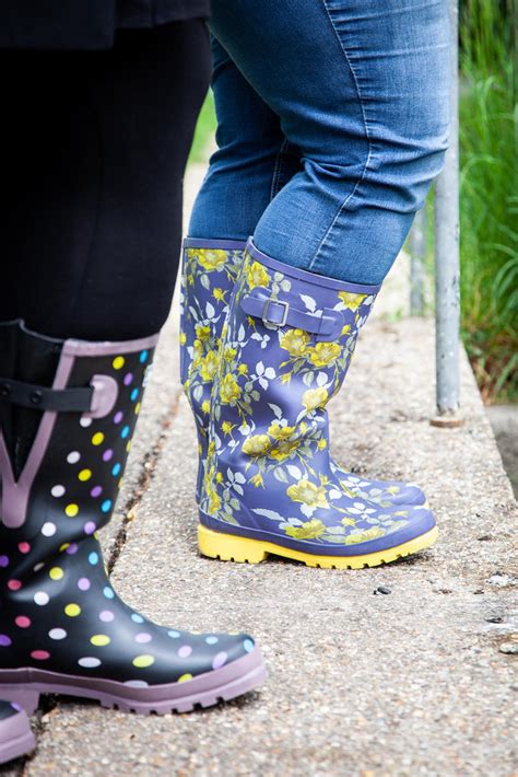 Wide Calf Wellies Up To 18 Inch Calf Floral Wide Fit In Foot And