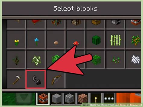 During alpha, a second recipe was added that allows you to create arrows with flint, and then in the most recent game update it got a texture update. How to Make Flint and Steel in Minecraft: 9 Steps (with ...