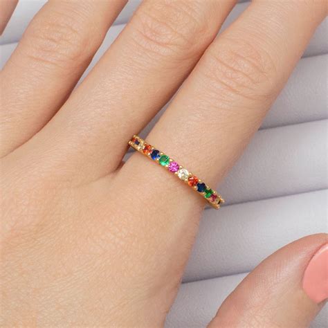 Thin Rainbow Ring 925 Sterling Silver Our Thin Rainbow Ring Is