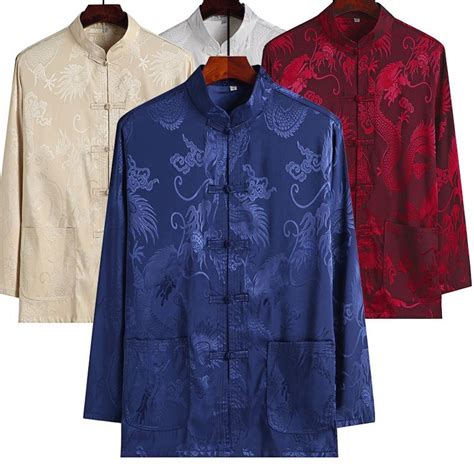 Men Samfu Long Sleeves Traditional Shirts Man Sam Fu Traditional Costume Chinese New Year Wear