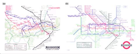 London Underground Map A Before And B After Harry Beck Redesign