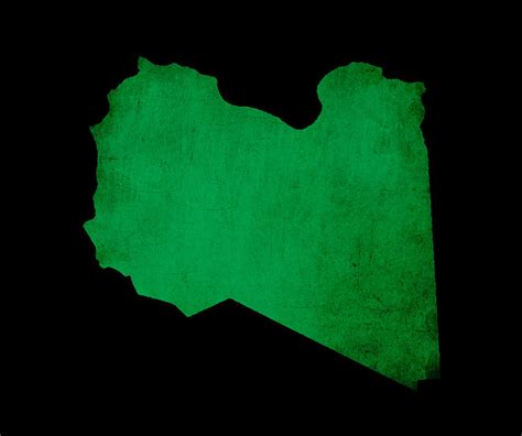 Map Outline Of Libya With Flag Grunge Paper Effect Photograph By