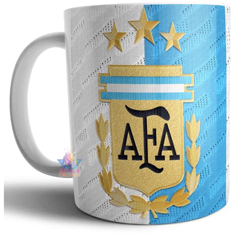 Taza Cerámica Escudo Argentina Campeón Mundial Afa 3 Estrellas