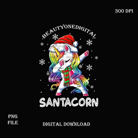 Santacorn Unicorn Png Unicorn Santa Hat Christmas 2021 Santacorn Png
