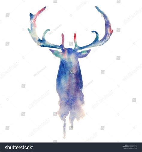Watercolor Deer Head Stock Illustration 139327754 Shutterstock