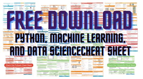 Cheat Sheet For Python Machine Learning And Data Science