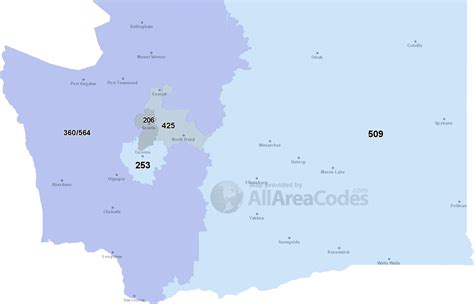 Area Codes In Washington State Map Amargo Marquita