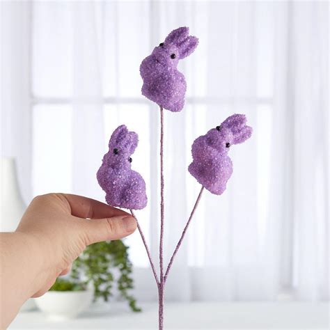 Purple Glitter Easter Bunny Floral Spray Picks Sprays Florals Craft Supplies Factory