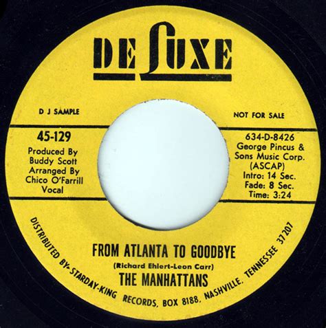 The Manhattans From Atlanta To Goodbye 1970 Vinyl Discogs