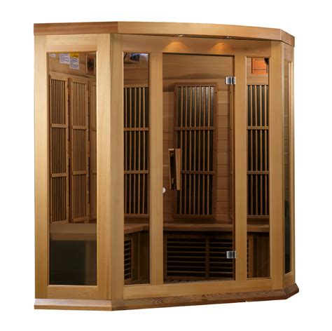Golden Designs Sauna Maxxus 3 Person Corner Far Infrared Sauna Carbon