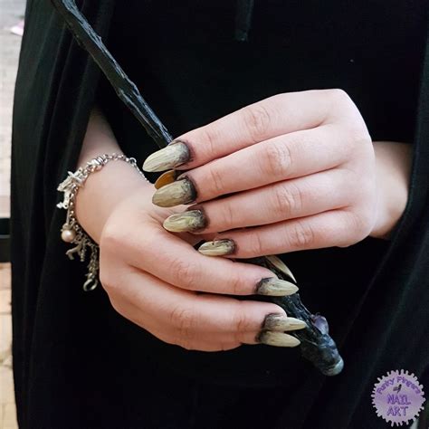 Bellatrix Witch Nails Nail Art By Funky Fingers Nail Art Nailpolis