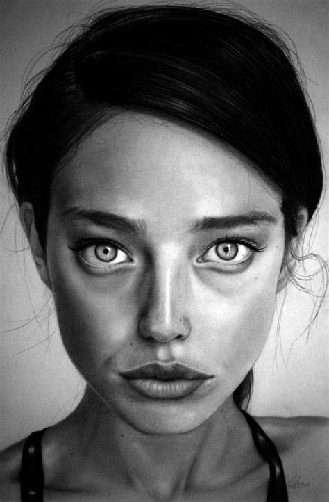 Emily Tinchi147 Pencil Figurative Realism Art Female Head Woman